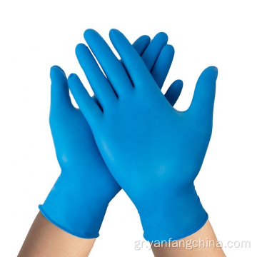 Εξέταση χωρίς σκόνη μπλε γάντια μίας χρήσης νιτριλίου